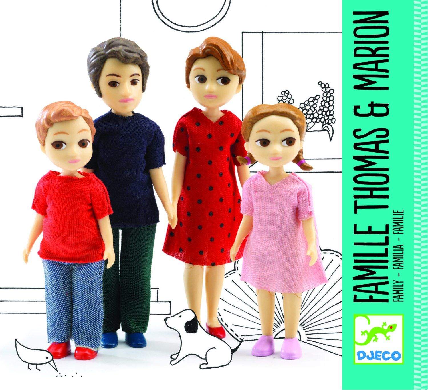 Игры кукла мама. Djeco семья Томаса и Марион. Набор кукол Djeco семья. Фигурки семья. Маленькие куклы семья.