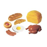  Игровой набор "Продукты"(хлеб,батон,круассан,плюшка,яичница,курица,сосиски 2шт.),  У549, фото 1 