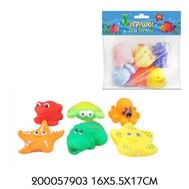  1 toy Набор игрушек для ванны в пакете: 6 морских животных ПВХ в асс 16*6*17 см,  Т10665, фото 1 