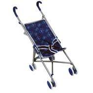  1toy коляска-трость для кукол, металлическийкаркас, 39х28,5х55см, тёмно-синяя с белыми бантиками,пак, фото 1 