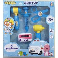  1toy "Пингвинёнок Пороро" игр.наб.доктора,5 предм.,свет,звук,короткие,  Т54734, фото 1 