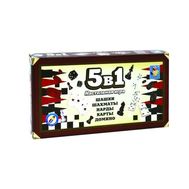  1toy Игра настольная 5в1 "Шашки/шахматы/нарды/карты/домино" на магните 25х13,2х3,5см,  Т12060, фото 1 