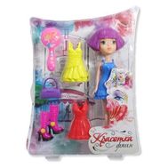  1toy Красотка Фэшн игр.наб.кукла 24см,2 съём.пласт.платья,сапожки,аксесс.(5 шт),блист.,  Т57127, фото 1 