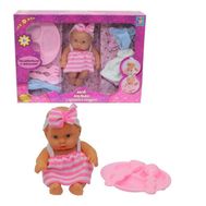  1toy Золотая коллекция игр.наб.с пупсом 18 см,одежка,посудка,короткие,  Т58750, фото 1 