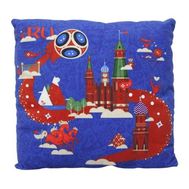  FIFA-2018 плюш.подушка с принтом квадратная 30 см синяя,  Т11015, фото 1 