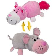 1toy плюш.Вывернушка 35 см 2в1 Розовый кот-Мышка,пакет,  Т10928, фото 1 