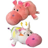  1toy плюш.Вывернушка 76 см 2в1 Радужная Зебра-Розовый Гиппопотам,пакет,  Т12038, фото 1 