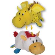  1toy плюш.Вывернушка 40 см 2в1 Золотой дракон-Единорог,пакет,  Т12335, фото 1 