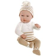  Arias ELEGANCE пупс винил.в бел./беж.костюмчике со стразами Swarowski в виде аиста,42см,короткие,  Т, фото 1 