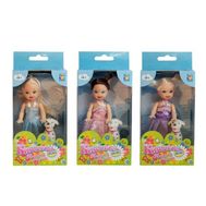  1toy Красотка мини кукла 10 см в платье и туфельках с собачкой, 3в, кор,  Т55624, фото 1 