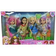  1toy "Красотка mini" Игр.набор из 4х кукол 13 см с 2 питомцами и 2 аксес-ми,26х16 см,короткие,  Т101, фото 1 