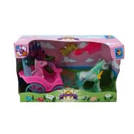  1toy Пониландия наб.2 пони (бол и мал) с повозкой и аксесс.,27X10X17см,короткие,  Т56371, фото 1 