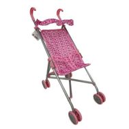  1toy коляска-трость для кукол, металлический каркас, 39,5х27,5х55см, розовая с сердечками,  Т52256, фото 1 