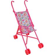  1toy коляска-трость для кукол, пласт.каркас, 42х27,5х58см, розовая с цветочками,пакет,  Т57305, фото 1 