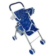  1toy коляска для кукол, мет.каркас, 47,5х25х55см, син с бантиками,  Т57312, фото 1 