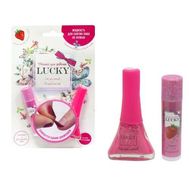 Lucky Клубничный бальзам для губ + Ярко-Розовый лак(#068), блистер,  Т11189, фото 1 