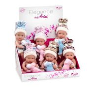  Arias ELEGANCE пупс винил.в шапочке с мягк.игрушкой,33см,6 в.,6 шт.в д-боксе,бирка,  Т58630, фото 1 