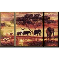  Триптих Африканские слоны, 50х80 см, 1/6,  9260455, фото 1 