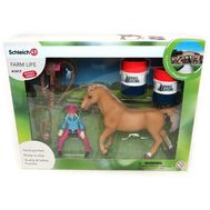  Женщина-ковбой с лошадью и аксессуарами, Schleich 41417, фото 1 