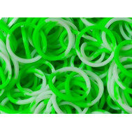  Резиночки для плетения браслетов Rainbow Loom, зеленый/белый, силикон, B0042, фото 1 