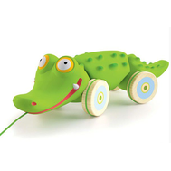  Игрушка-каталка детская Djeco Крокодил, на веревке, винил, 06282, фото 1 