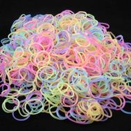  Резиночки для плетения браслетов Rainbow Loom GID Mix, светящиеся, B0164, фото 1 