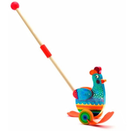  Игрушка-каталка детская Djeco Петух Фани, на палке, 06260, фото 1 