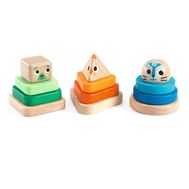  Набор игрушки-пирамидки Djeco Животные-мини, 3 штуки, 06307, фото 1 