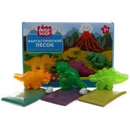  Фантастический песок 1toy Добр Бобр, набор, 3 цвета, 3 формочки динозавры, КС002, фото 1 