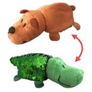  Мягкая игрушка 1toy Вывернушка Блеск, 2 в 1, с паетками, Крокодил-Медведь, 12 см, Т15680, фото 1 