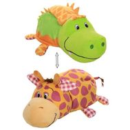  Мягкая игрушка 1toy Вывернушка Ням-Ням, 2 в 1, Крокодильчик-Жираф, с ароматами, 35 см, Т13916, фото 1 