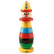  Деревянная игрушка BRIO, Пирамидка, клоун, 7х7х24 см, 9 элементов, 14х26х7,5 см, 30120, фото 1 